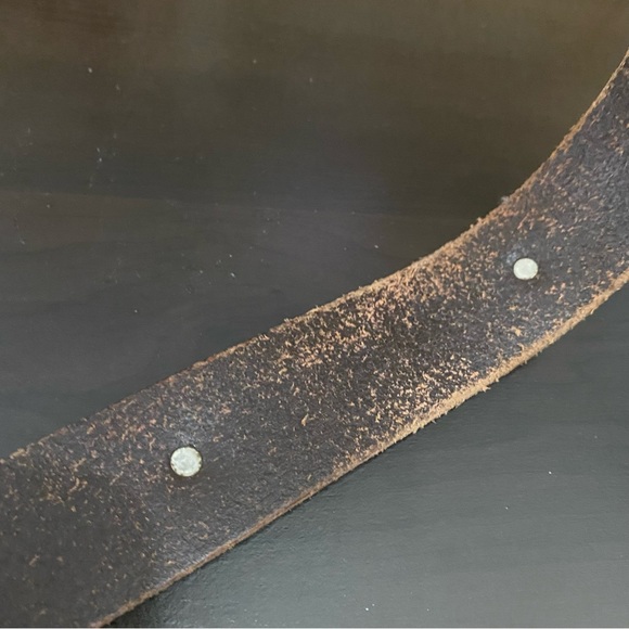 Vintage NOCONA Co. Bullet Stud Leather Belt with Eagle Brass Belt Buckle Size 38 - Picture 8 of 15